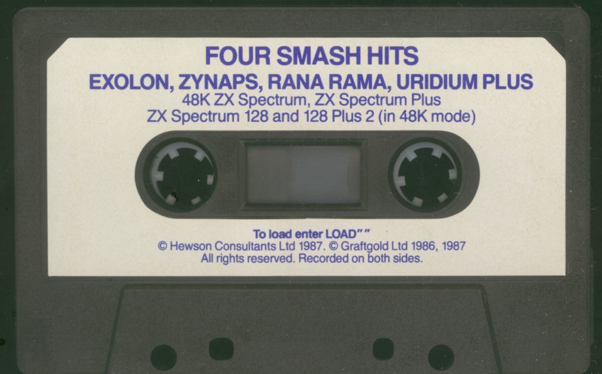 Media for Four Smash Hits from Hewson (ZX Spectrum)