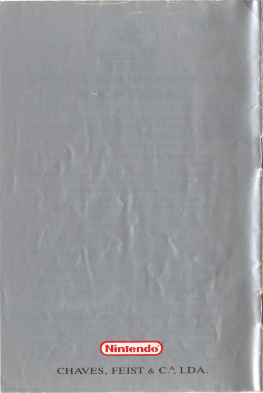 Manual for Prince of Persia (SNES): Back