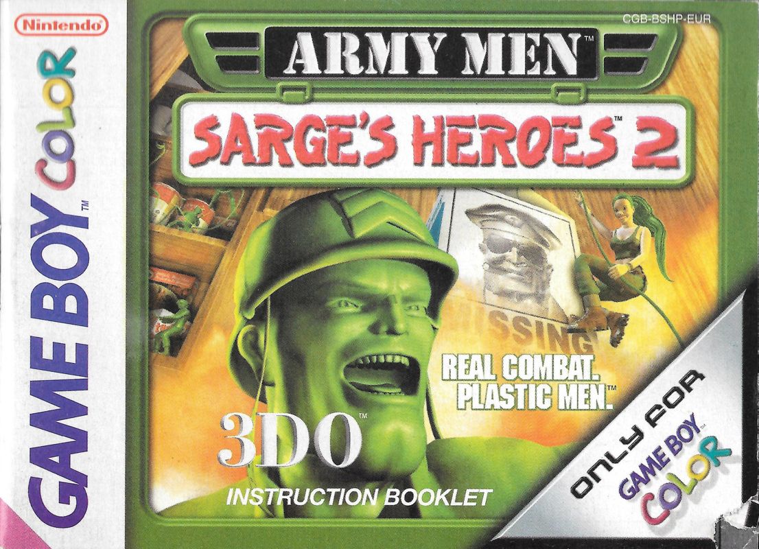 Manual for Army Men: Sarge's Heroes 2 (Game Boy Color): Front