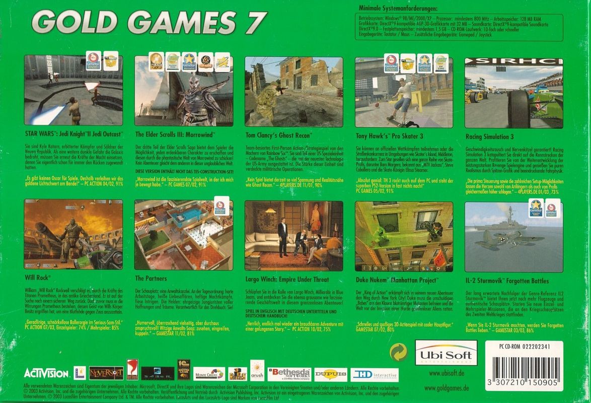 Back Cover for Gold Games 7 (Windows)