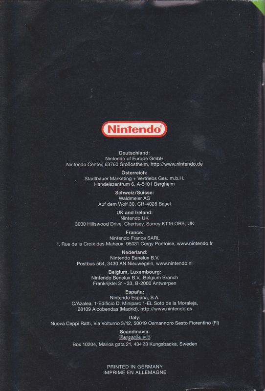 Manual for Paper Mario (Nintendo 64): Back