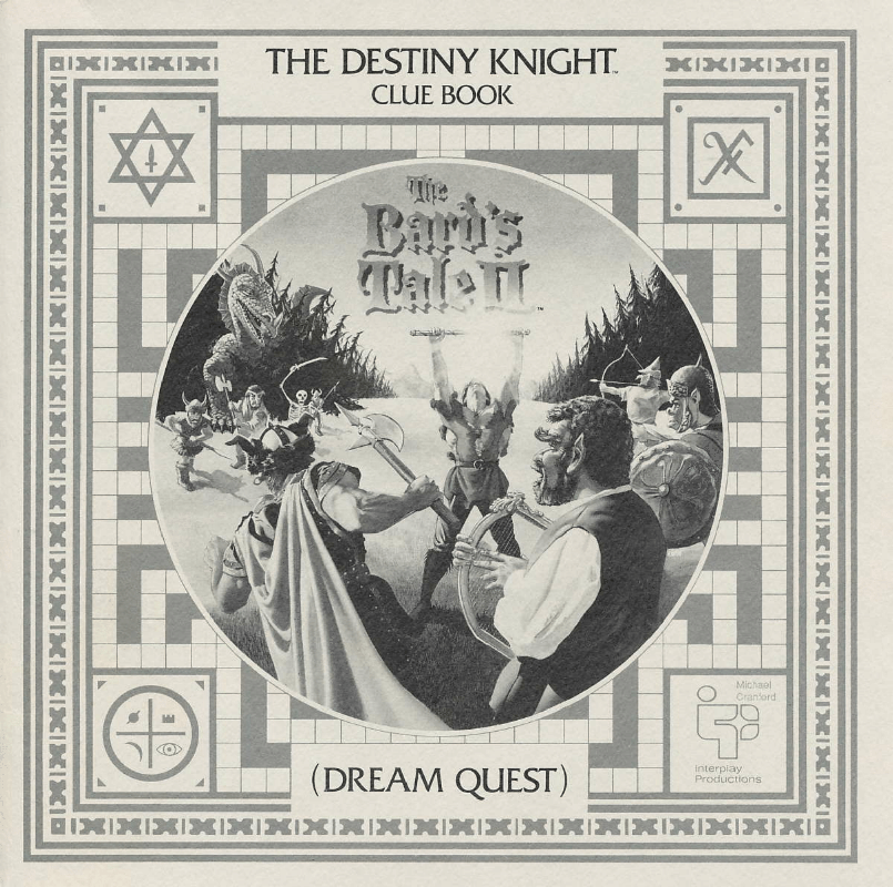Extras for The Bard's Tale II: The Destiny Knight (DOS) (Dual-media release): Cluebook - Front
