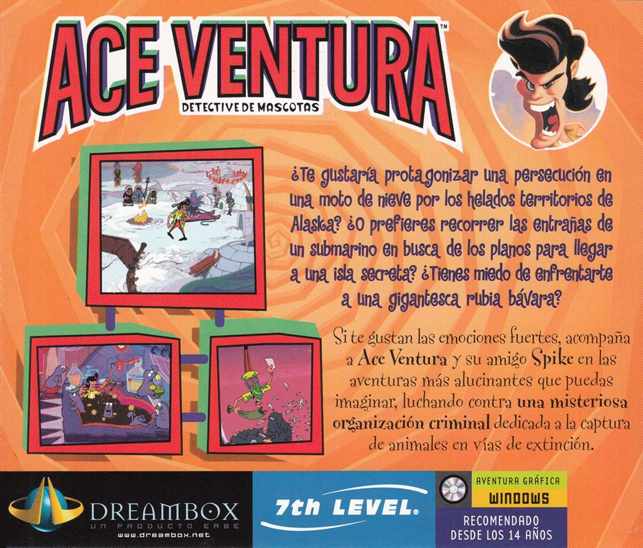 Other for Ace Ventura (Windows and Windows 3.x): Jewel Case - Back