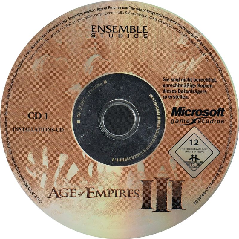 Media for Age of Empires III (Windows): Install Disc