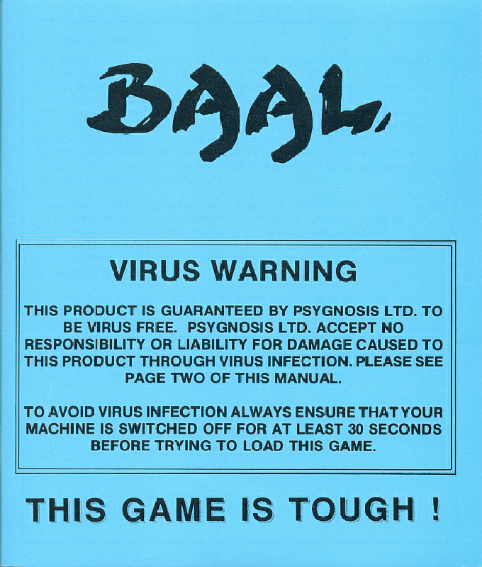 Manual for Baal (DOS): Front