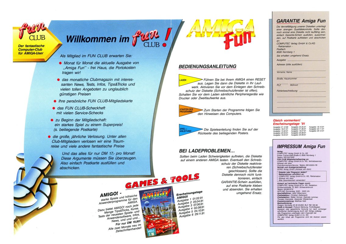 Inside Cover for The Adventures of Quik and Silva (Amiga) ("Amiga Fun Issue 6" release)