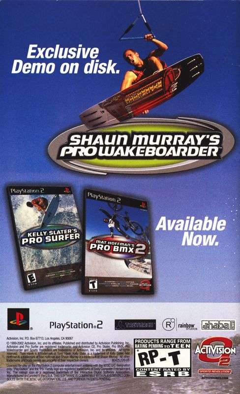 Manual for Tony Hawk's Pro Skater 4 (PlayStation 2): Back