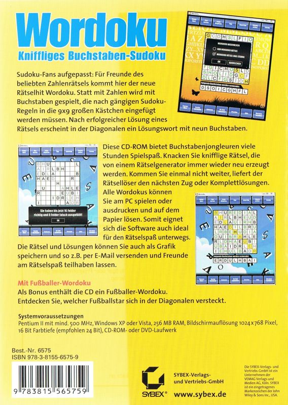 Back Cover for Wordoku (Windows)