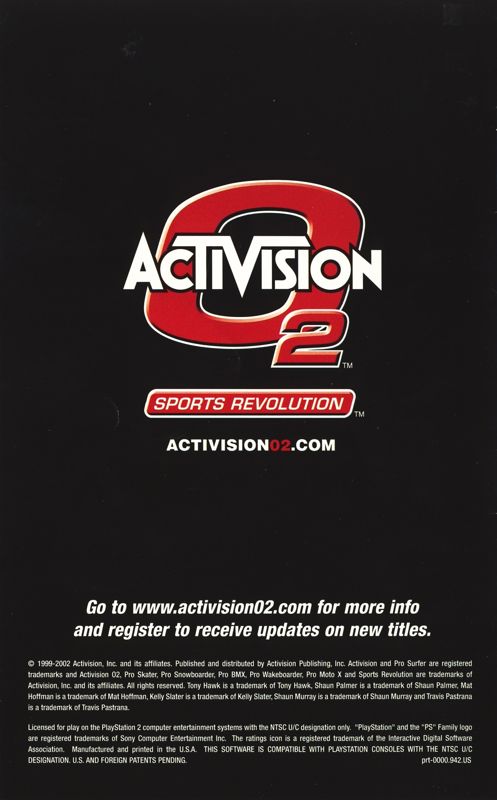 Advertisement for Tony Hawk's Pro Skater 4 (PlayStation 2): Catalog - Back