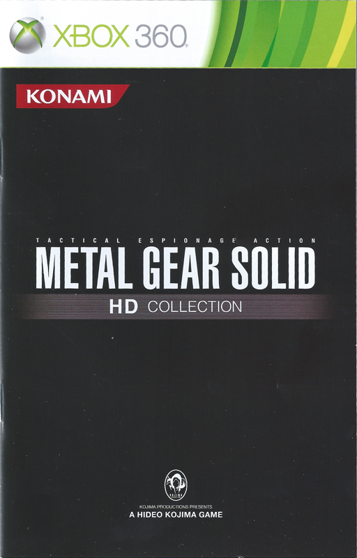 Manual for Metal Gear Solid: HD Collection (Xbox 360): Front