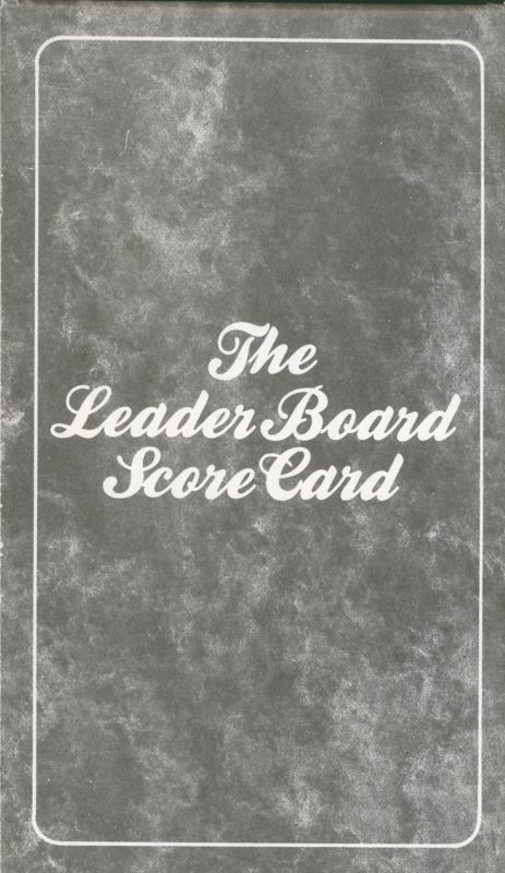 Extras for Leader Board Par 3 (ZX Spectrum): Score Card Book - Front