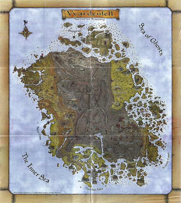 Map for The Elder Scrolls III: Morrowind (Windows) (German version)