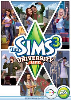 Front Cover for The Sims 3: University Life (Macintosh and Windows) (Origin release)