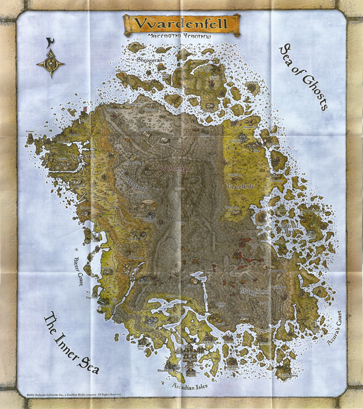Map for The Elder Scrolls III: Tribunal (Windows): Side 1