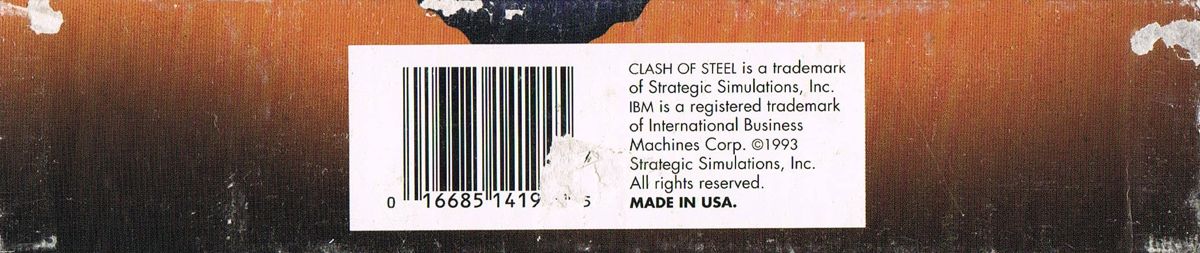 Spine/Sides for Clash of Steel: World War II, Europe 1939-45 (DOS): Bottom