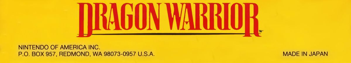 Spine/Sides for Dragon Warrior (NES): Top