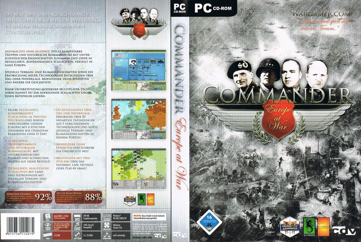 Full Cover for Commander: Europe at War (Windows) (first release)
