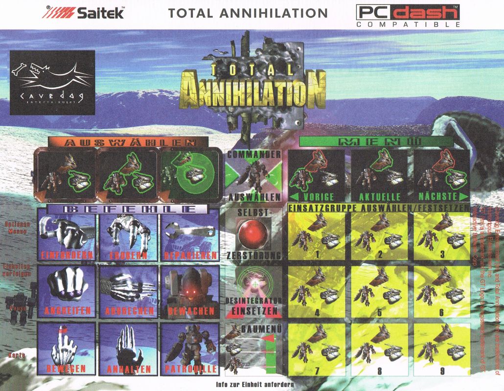 Extras for Total Annihilation: The Core Contingency (Windows): PC Dash Card - Front