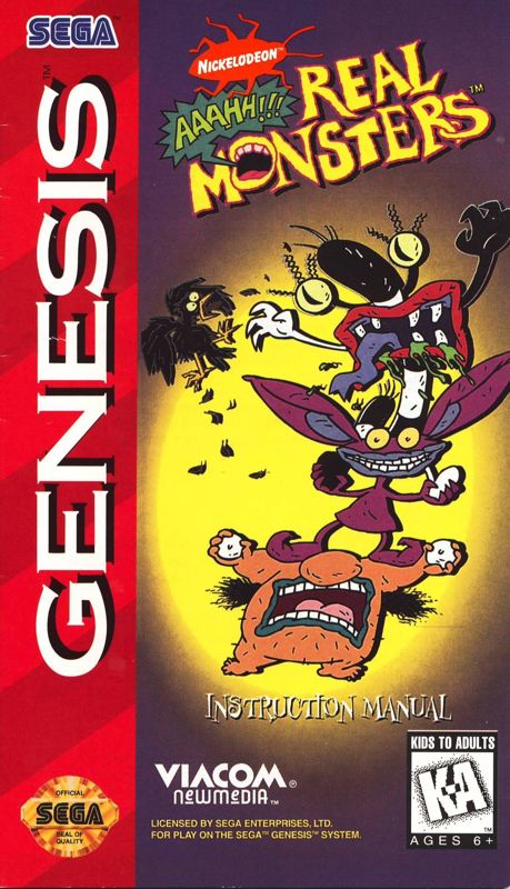 Manual for Nickelodeon: Aaahh!!! Real Monsters (Genesis): Front