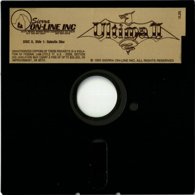 Media for Ultima II: The Revenge of the Enchantress... (Apple II) (1st Big Box Edition / ULIID-001): Disk II Galactic Disk