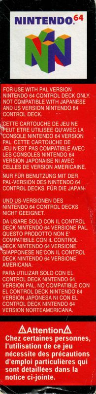 Spine/Sides for All Star Tennis '99 (Nintendo 64): Right