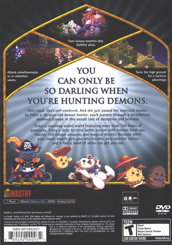 Back Cover for La Pucelle: Tactics (PlayStation 2)