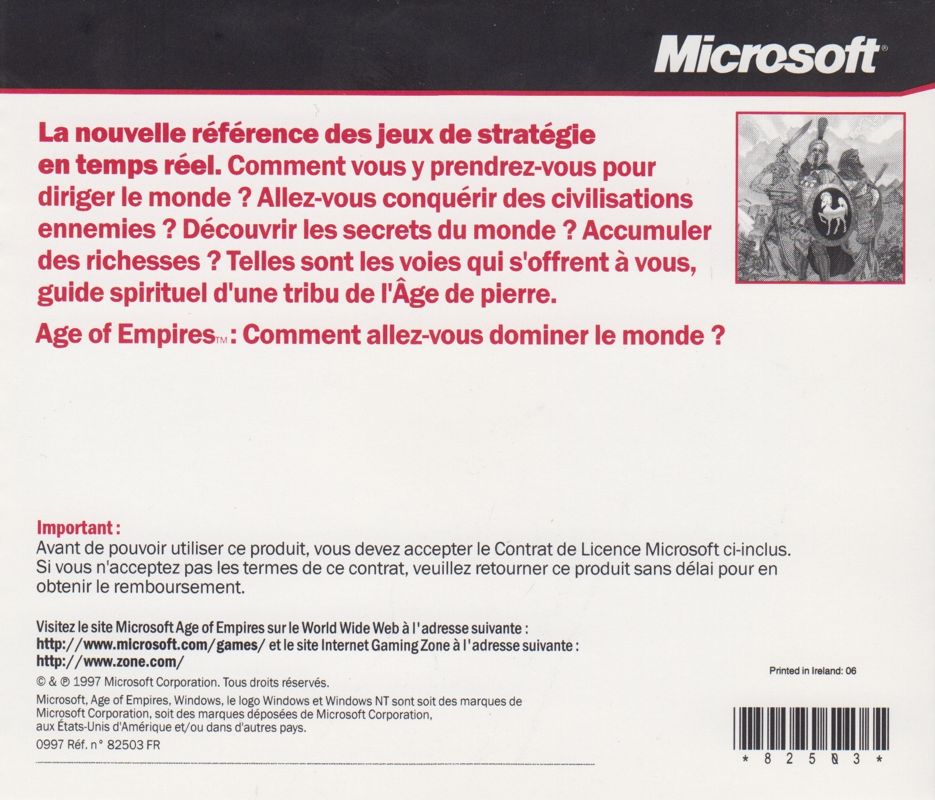 Other for Age of Empires (Windows): Jewel Case - Back