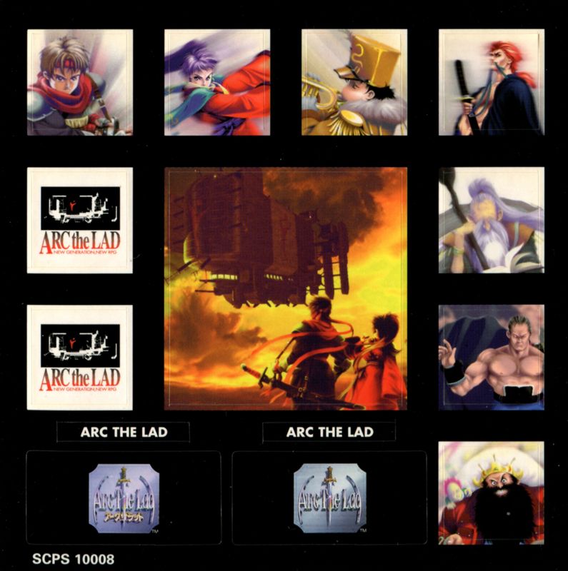 Extras for Arc the Lad (PlayStation): Stickers