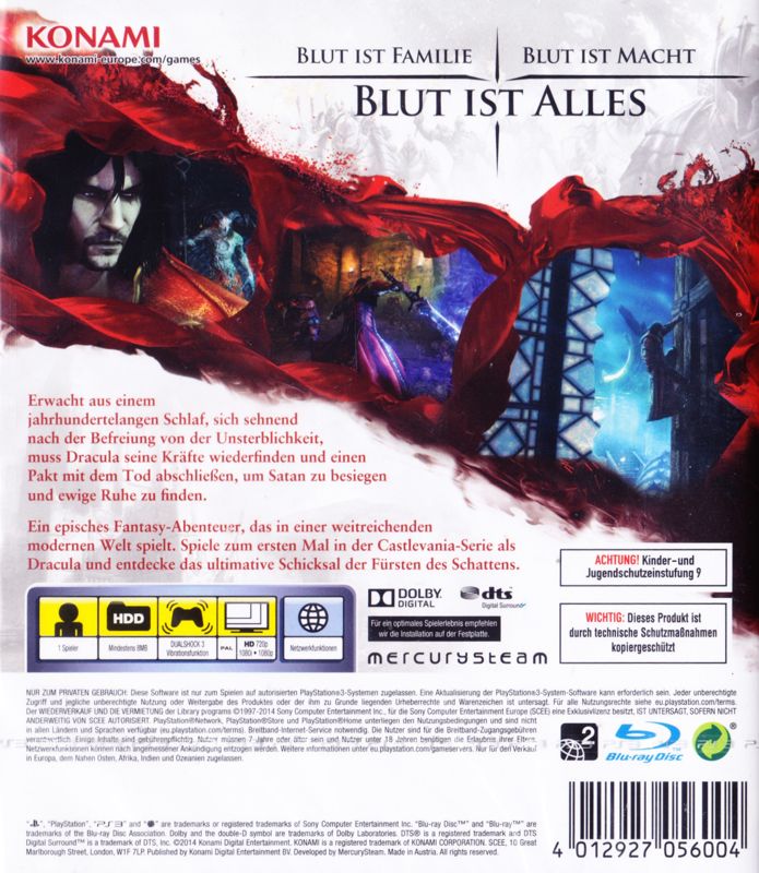Back Cover for Castlevania: Lords of Shadow 2 (PlayStation 3)