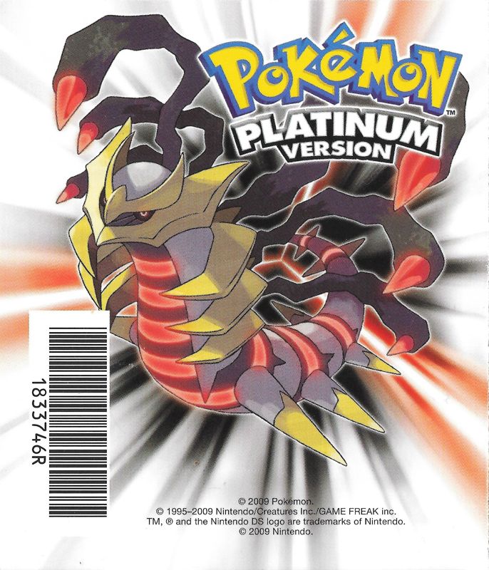 Advertisement for Pokémon Platinum Version (Nintendo DS) (Re-release): Back