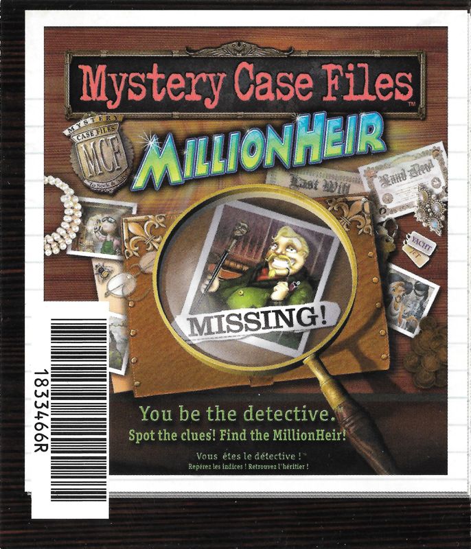 Advertisement for Mystery Case Files: MillionHeir (Nintendo DS): Back