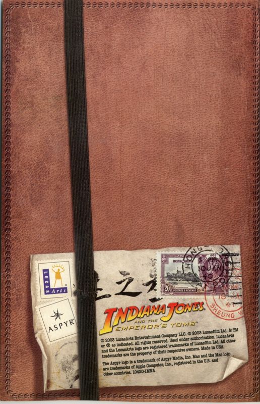 Manual for Indiana Jones and the Emperor's Tomb (Macintosh): Back
