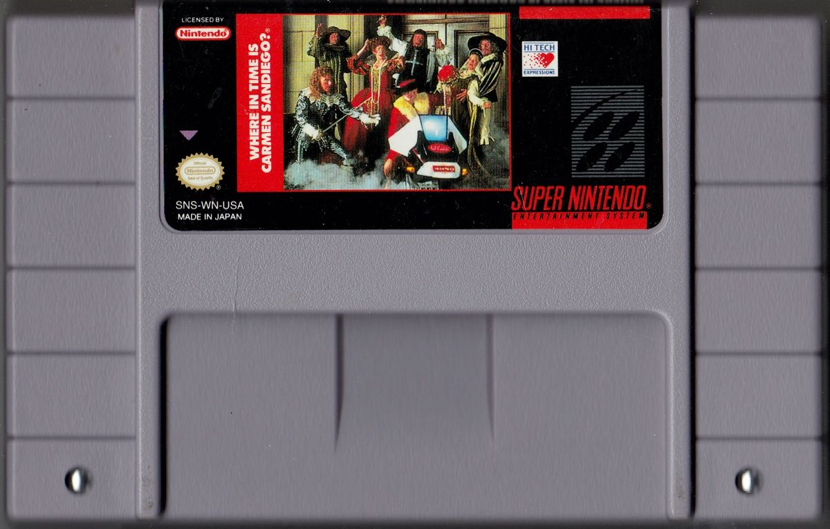 Media for Where in Time Is Carmen Sandiego? (SNES) (Bundled /w Encyclopedia): Front