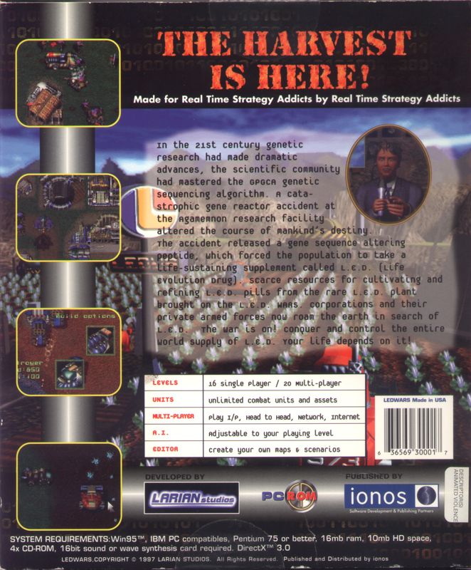 Back Cover for The L.E.D. Wars (Windows)