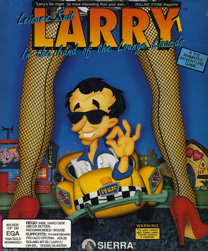 Front Cover for Leisure Suit Larry 1: In the Land of the Lounge Lizards (DOS) ("Slash" release)