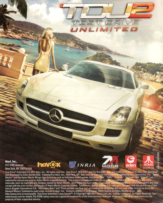 Manual for Test Drive Unlimited 2 (PlayStation 3): Back