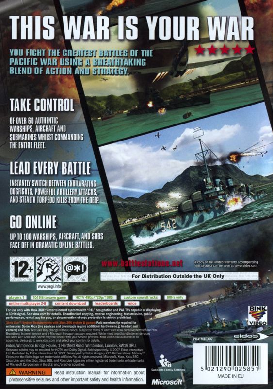 Back Cover for Battlestations: Midway (Xbox 360) (European English release)