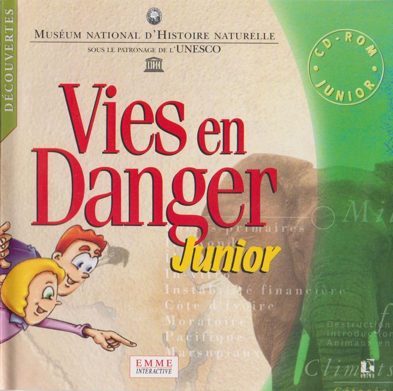 Manual for Wildlife in Danger (Macintosh and Windows): 4-page Junior Disc - Front