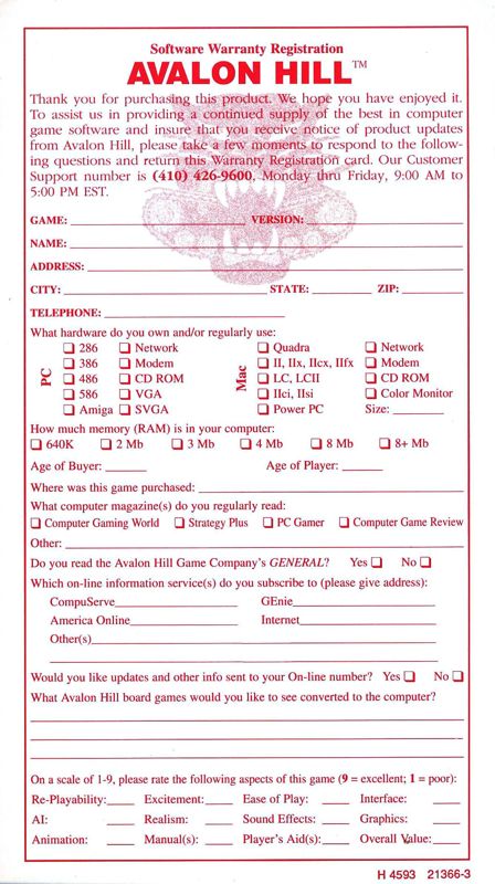 Extras for 5th Fleet (DOS): Registration - Front