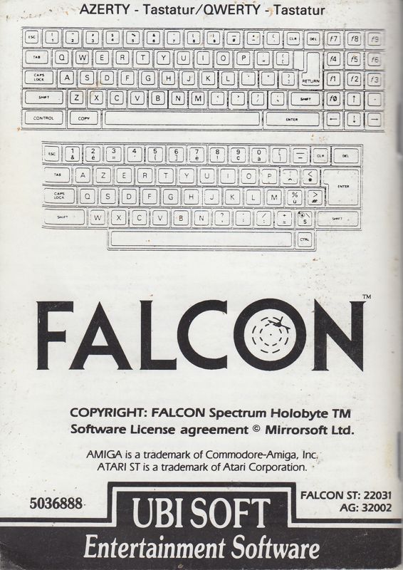 Manual for The Top League (Atari ST): Falcon back