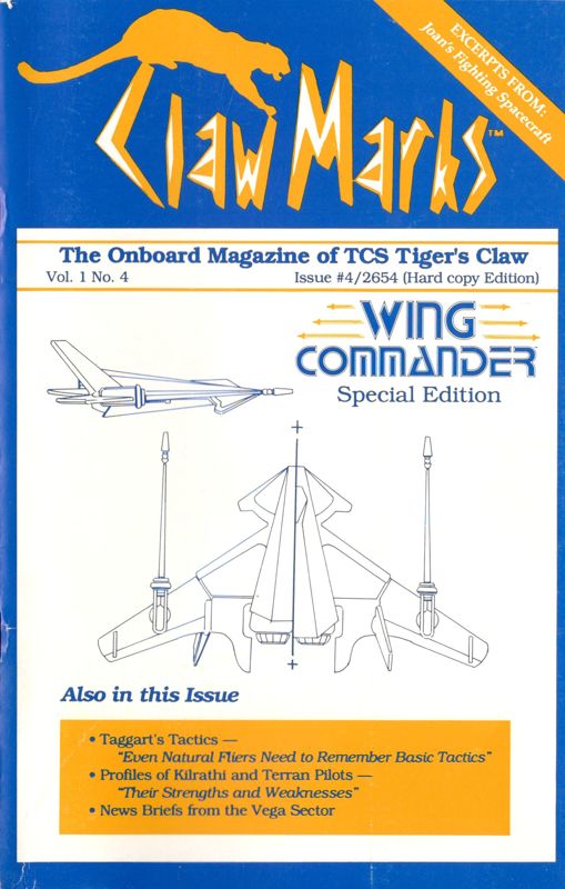 Extras for Wing Commander (Amiga): The Onboard Magazine of TCS Tiger's Claw - Front