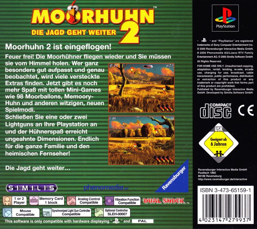 Back Cover for Moorhuhn 2 (PlayStation)