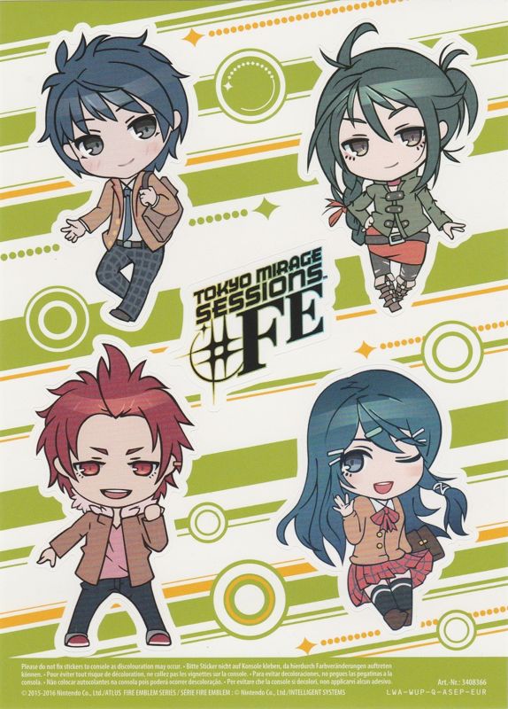 Extras for Tokyo Mirage Sessions ♯FE (Special Edition) (Wii U): Sticker Set