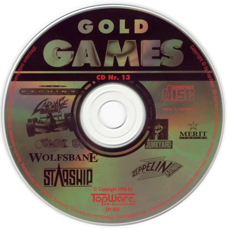 Media for Gold Games (DOS): Disc 13/15: Carnage, The Machines, Stack Up, Starship, Wolfsbane