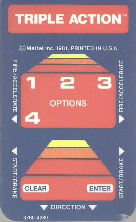 Extras for Triple Action (Intellivision) (Original release): Controller Overlay