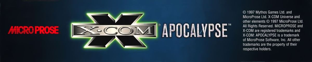 Spine/Sides for X-COM: Apocalypse (DOS): Top