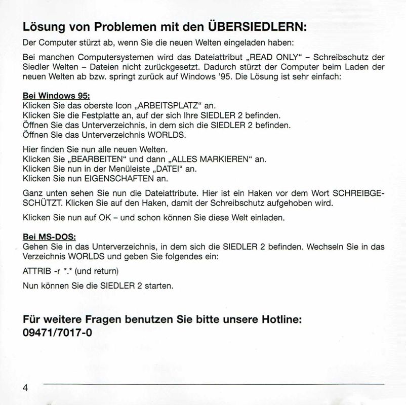 Inside Cover for Über Siedler S2 WeltRom Extreme (DOS): Left Inlay