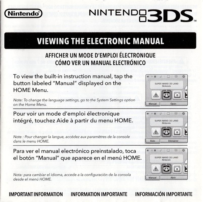 Extras for The Legend of Zelda: A Link Between Worlds (Nintendo 3DS): Electronic manual and health & safety sheet