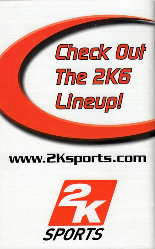 Manual for NHL 2K6 (Xbox): Back