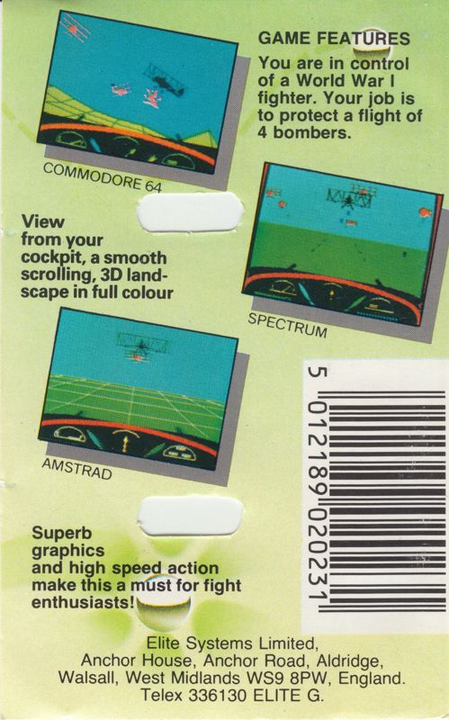 Back Cover for Deep Strike (ZX Spectrum)